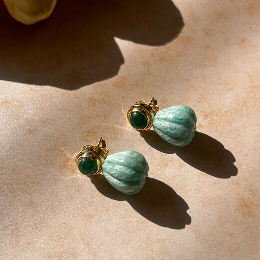 Carved stone earrings by Carousel Jewels